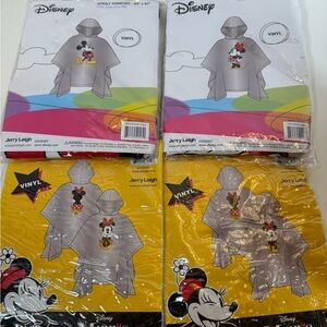 1 Disney Mickey Mouse 1 Mini Mouse Adult 2 Mini Mouse Youth Ponchos Lot New